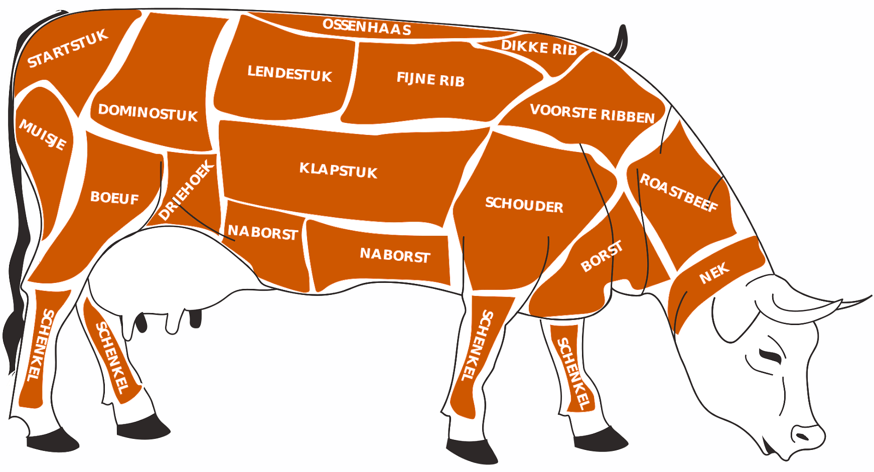 Rundvlees namen uitgelegd